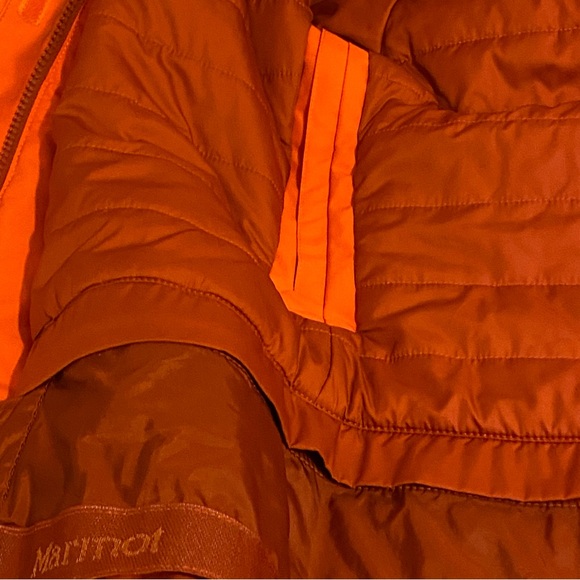 Womens Marmot OrangeWinter Ski Jacket Full Zip Hooded Snow Outerwear Coat Medium - Picture 6 of 10